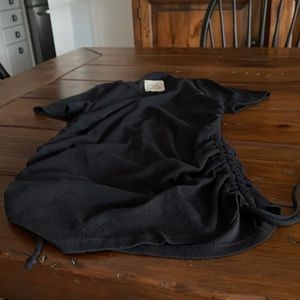 Black ruched T-shirt